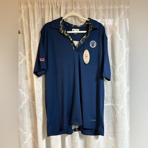 VGA U.S. NAVY SHARK POLO Mens size XL Navy Blue Golf Polo Greg Norman Veterans